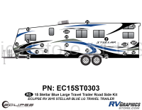 21 Piece 2015 Stellar Lg Travel Trailer Blue Version Roadside Graphics Kit
