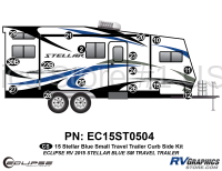 16 Piece 2015 Stellar Small Travel Trailer Blue Version Curbside Graphics Kit