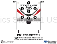 7 Piece 2015 Stellar Fifth Wheel Red Version Front Graphics Kit