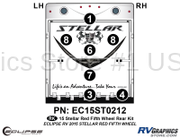 7 Piece 2015 Stellar Fifth Wheel Red Version Rear Graphics Kit