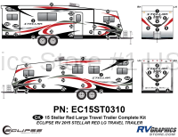 56 Piece 2015 Stellar Lg Travel Trailer Red Version Complete Graphics Kit