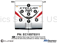 7 Piece 2015 Stellar Lg Travel Trailer Red Version Front Graphics Kit