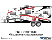 16 Piece 2015 Stellar Small Travel Trailer Red Version Roadside Graphics Kit
