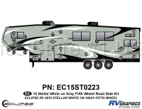 24 Piece 2015 Stellar Fifth Wheel White on Gray Version Roadside Graphics Kit