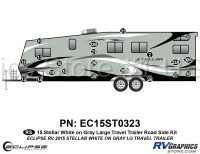 21 Piece 2015 Stellar Lg Travel Trailer White on Gray Version Roadside Graphics Kit