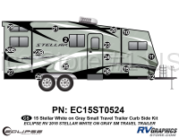 16 Piece 2015 Stellar Small Travel Trailer White on Gray Version Curbside Graphics Kit