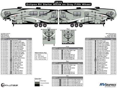 Eclipse - Stellar - 2015 Stellar Fifth Wheel White on Gray Version
