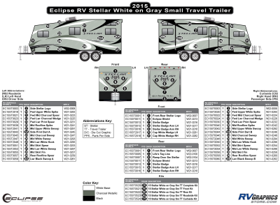 Eclipse - Stellar - 2015 Stellar Small Travel Trailer White on Gray Version