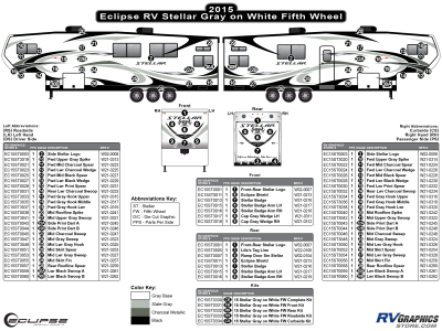 Eclipse - Stellar - 2015 Stellar Fifth Wheel Gray on White Version