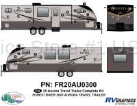 30 Piece 2020 Aurora Travel Trailer Complete Graphics Kit