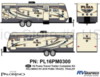 44 Piece 2016 Puma Travel Trailer Complete Graphics Kit