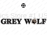 Side-Rear Grey Wolf Logo