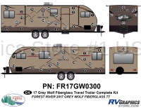 49 Piece 2017 Grey Wolf Travel Trailer Fiberglass Wall Complete Graphics Kit