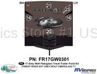 5 Piece 2017 Grey Wolf Travel Trailer Fiberglass Wall Front Graphics Kit