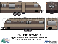 7 Piece 2017 Grey Wolf Travel Trailer Metal Wall Complete Graphics Kit