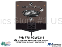 3 Piece 2017 Grey Wolf Travel Trailer Metal Wall Front Graphics Kit