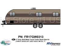 1 Piece 2017 Grey Wolf Travel Trailer Metal Wall Roadside Graphics Kit