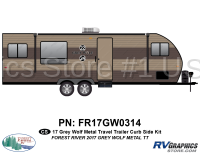 2 Piece 2017 Grey Wolf Travel Trailer Metal Wall Curbside Graphics Kit