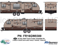 42 Piece 2016 Grey Wolf Travel Trailer Complete Graphics Kit