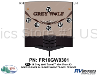 6 Piece 2016 Grey Wolf Travel Trailer Front Graphics Kit