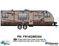 17 Piece 2016 Grey Wolf Travel Trailer Curbside Graphics Kit