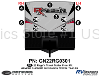 10 Piece 2022 Ragen Travel Trailer Front Graphics Kit
