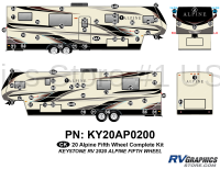 70 Piece 2020 Alpine Fifth Wheel Complete Graphics Kit