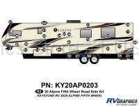 31 Piece 2020 Alpine Fifth Wheel Roadside Graphics Kit