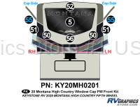 9 Piece 2020 Montana High Country Fifth Wheel Window Cap Front RV Graphics Kit
