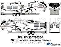 54 Piece 2020 Cougar Fifth Wheel Window Cap Complete Graphics Kit
