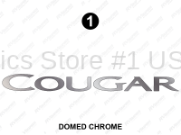 Domed Chrome Cougar Logo