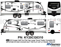 41 Piece 2020 Cougar Large Travel Trailer  Flat Cap Complete Graphics Kit
