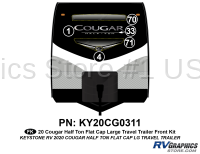 5 Piece 2020 Cougar Large Travel Trailer  Flat Cap Front Graphics Kit
