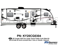 17 Piece 2020 Cougar Large Travel Trailer   Curbside Graphics Kit