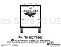 2 Piece 2014 Cyclone FW Rear Graphics Kit Copper White Version