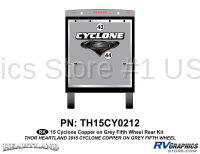 2 Piece 2014 Cyclone FW Rear Graphics Kit Copper Gray Version