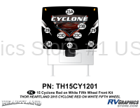 9 Piece 2014 Cyclone FW Front Graphics Kit Red White Version