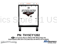 2 Piece 2014 Cyclone FW Rear Graphics Kit Red White Version