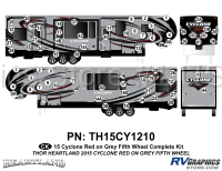 74 Piece 2014 Cyclone FW Complete Graphics Kit Red Gray Version