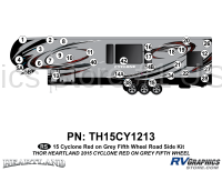 31 Piece 2014 Cyclone FW Roadside Graphics Kit Red Gray Version