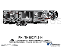 32 Piece 2014 Cyclone FW Curbside Graphics Kit Red Gray Version