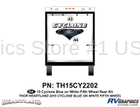 2 Piece 2014 Cyclone FW Rear Graphics Kit Blue White Version