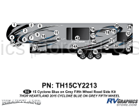 31 Piece 2014 Cyclone FW Roadside Graphics Kit Blue Gray Version