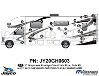 26 Piece 2020 Greyhawk Prestige Motorhome Roadside Graphics Kit