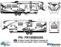 52 Piece 2019 Sabre Cobalt Fifth Wheel Complete Graphics Kit