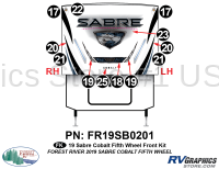 12 Piece 2019 Sabre Cobalt Fifth Wheel Front Graphics Kit