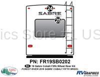 2 Piece 2019 Sabre Cobalt Fifth Wheel Rear Graphics Kit