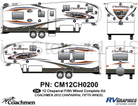 45 Piece 2012 Chaparral Fifth Wheel Complete Graphics Kit - Image 1