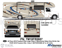 46 Piece 2018 Freedom Elite Lg Motorhome SIDES ONLY Graphics Kit-No Cab Pieces