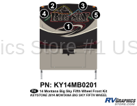 5 Piece 2014 Montana Big Sky Fifth Wheel Front Graphics Kit